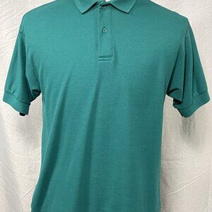 Vintage Levi’s Polo Shirt Teal Green Made in Korea Men’s Medium 80s 90s